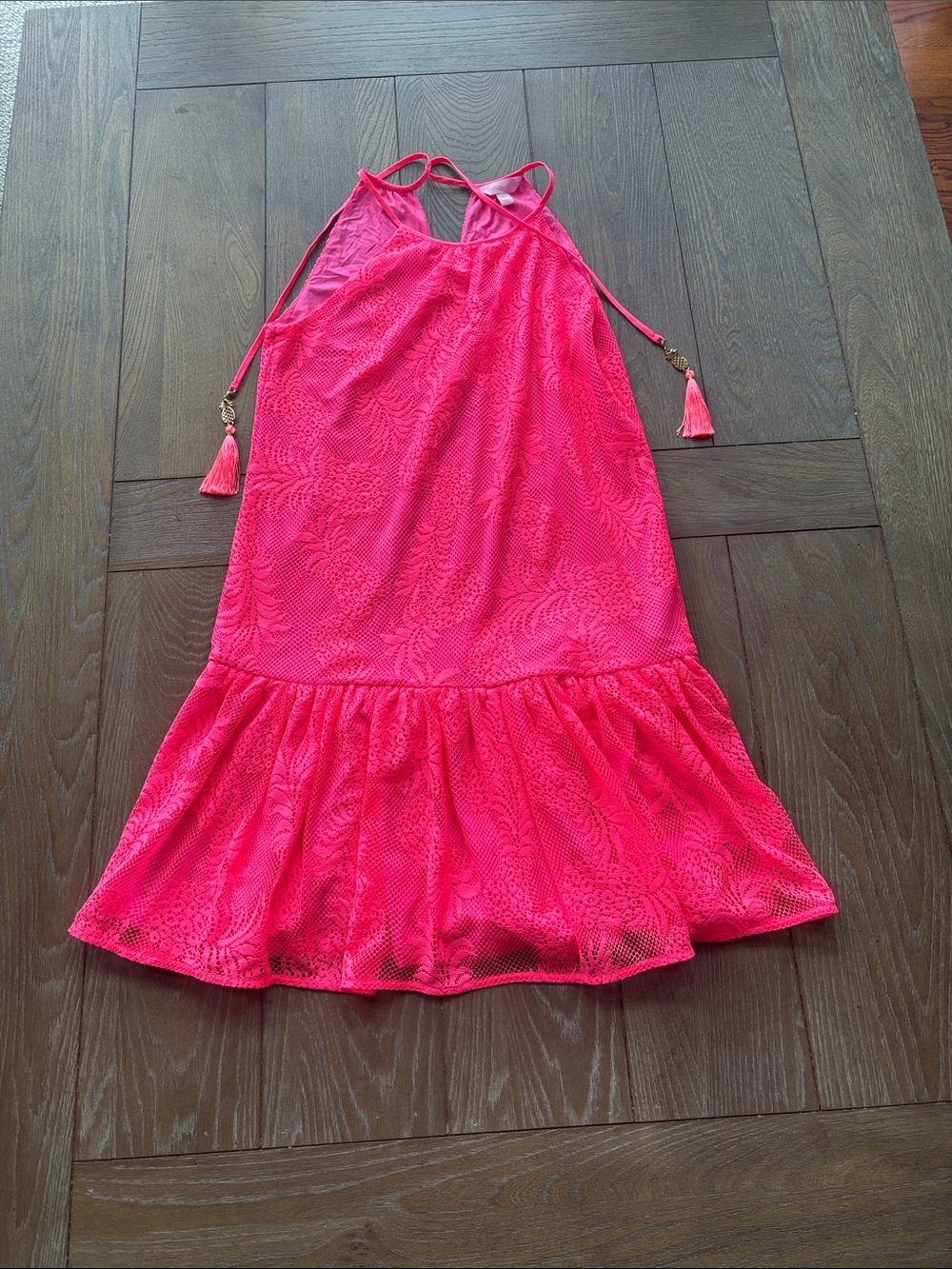 Lilly Pulitzer Hot Pink Sleeveless Halter Dress